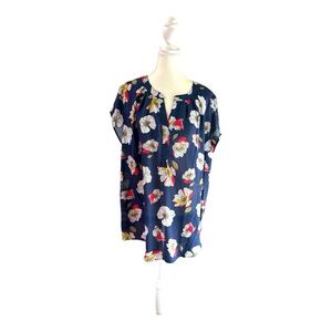 Papermoon 2X Navy Floral Blouse – Lightweight & Flowy